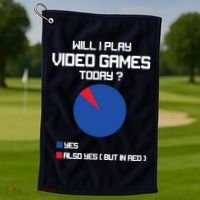 Will I Play Video Games Today Funny Gamer Gaming Lovers Golf Towel thumb 1