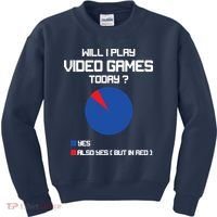 Will I Play Video Games Today Funny Gamer Gaming Lovers Kids Sweatshirt thumb 0