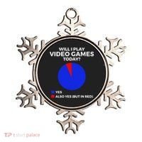 Will I Play Video Games Today Funny Gamer Gaming Short Sleeve Ornament thumb 0