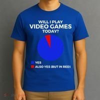 Will I Play Video Games Today Funny Gamer Gaming Short Sleeve T-Shirt thumb 3