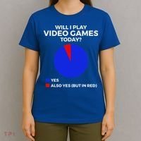 Will I Play Video Games Today Funny Gamer Gaming Short Sleeve T-Shirt thumb 4