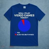 Will I Play Video Games Today Funny Gamer Gaming Short Sleeve T-Shirt thumb 5