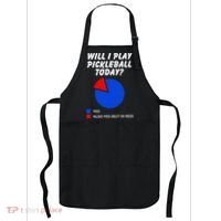 Will I Play Pickleball Today Funny Pie Chart Pickleball Apron thumb 0