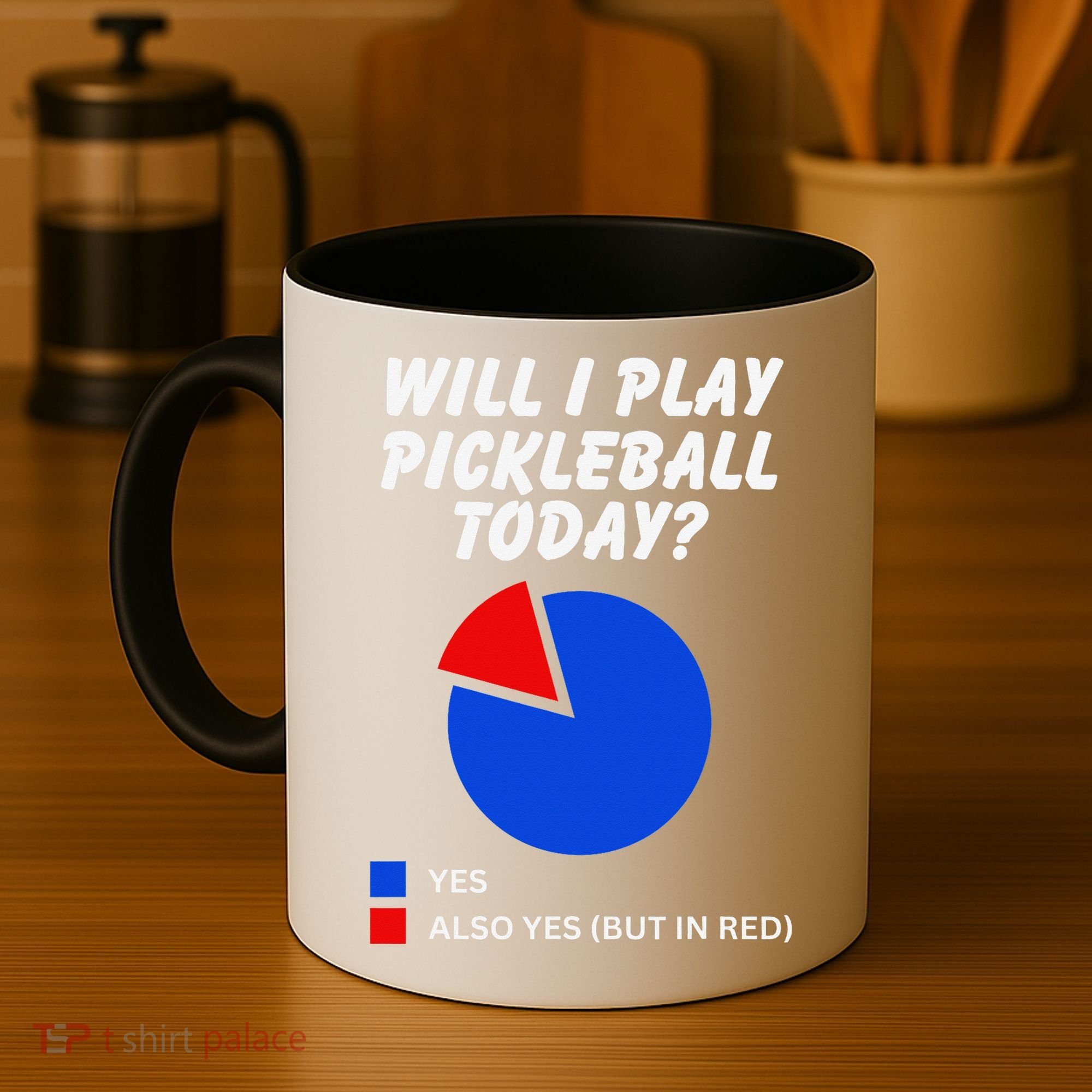 Will I Play Pickleball Today Funny Pie Chart Pickleball Coffee Mug