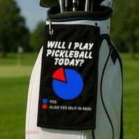 Will I Play Pickleball Today Funny Pie Chart Pickleball Golf Towel thumb 2