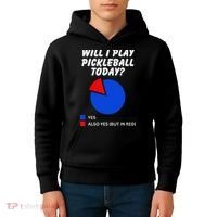 Will I Play Pickleball Today Funny Pie Chart Pickleball Kids Hoodie thumb 4