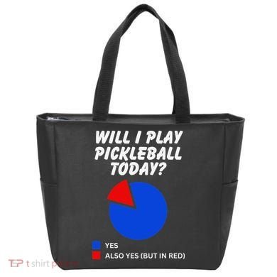 Will I Play Pickleball Today Funny Pie Chart Pickleball Tote Bag