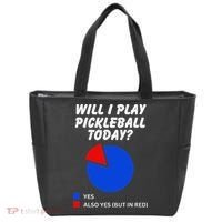 Will I Play Pickleball Today Funny Pie Chart Pickleball Tote Bag thumb 0