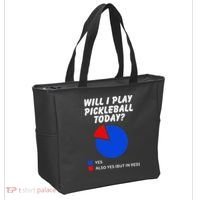 Will I Play Pickleball Today Funny Pie Chart Pickleball Tote Bag thumb 2