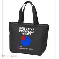 Will I Play Pickleball Today Funny Pie Chart Pickleball Tote Bag thumb 3