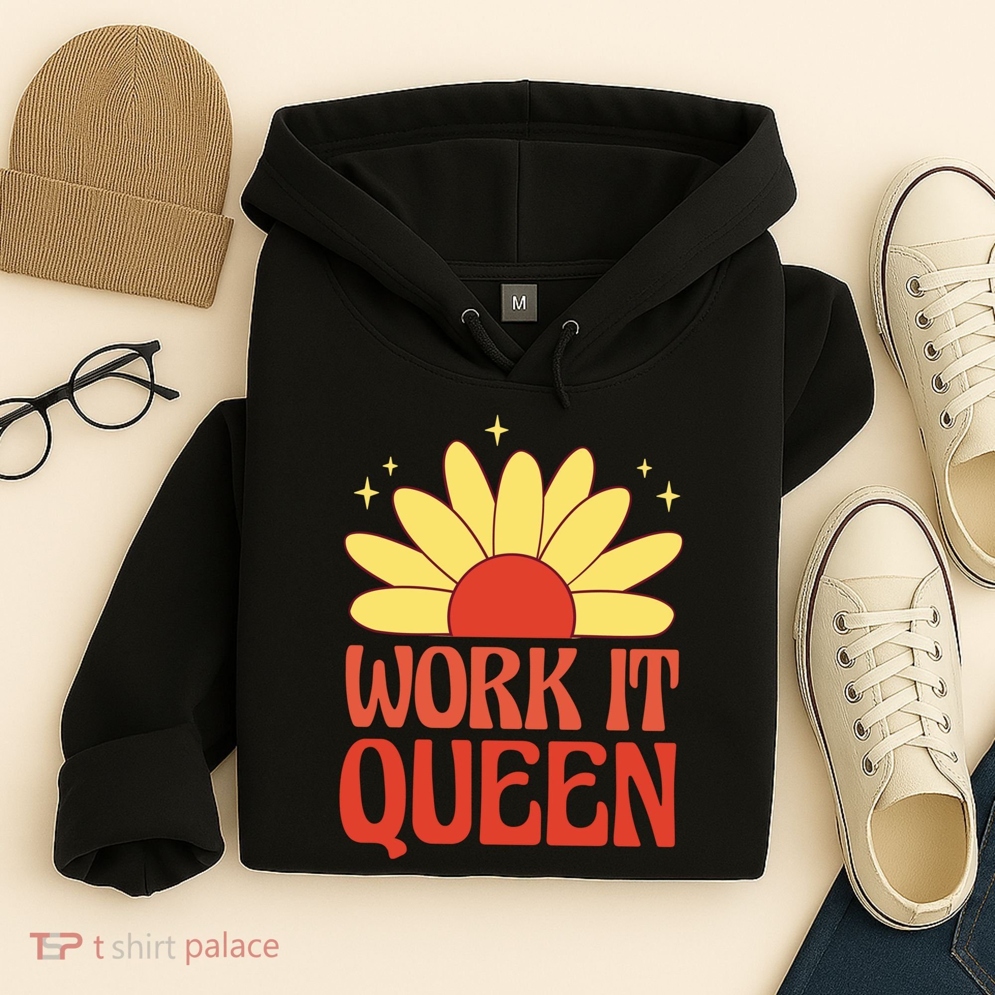Work It Queen Sunflower Cute Gift Hoodie