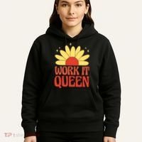 Work It Queen Sunflower Cute Gift Hoodie thumb 5