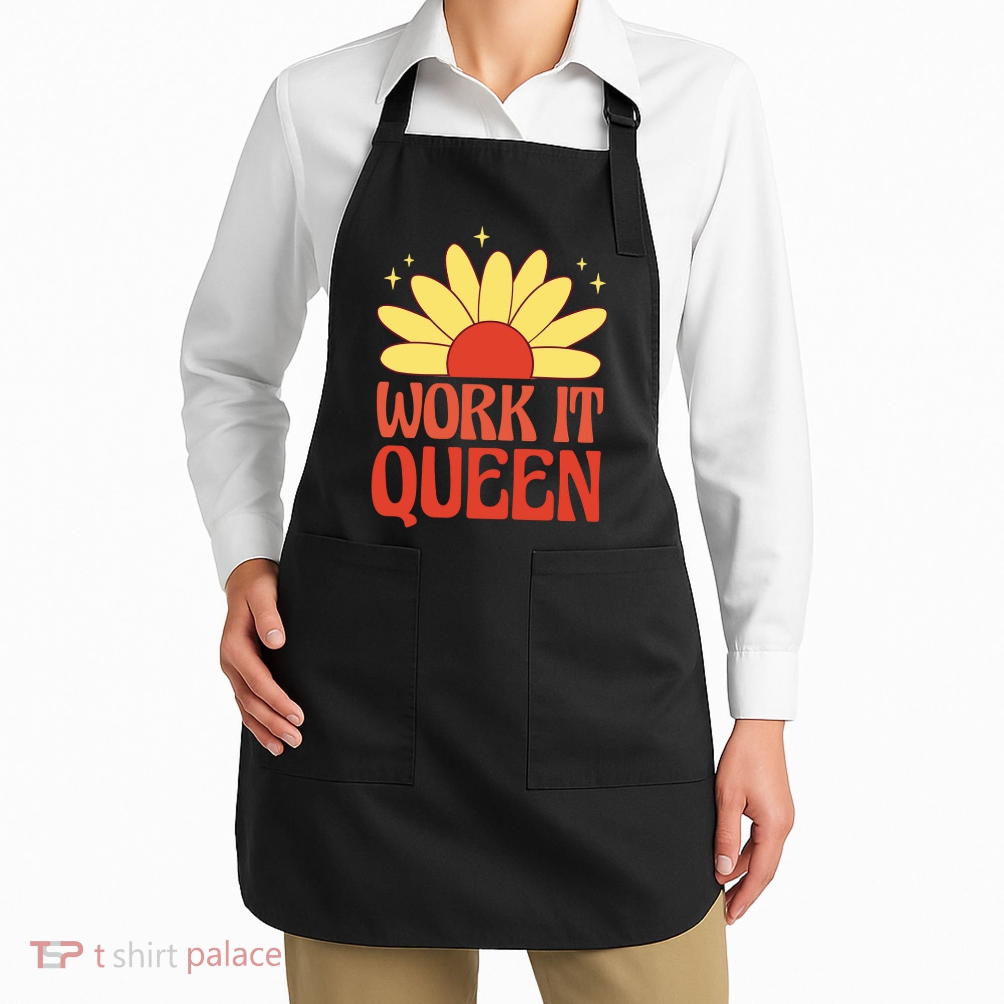 Work It Queen Sunflower Cute Gift Apron