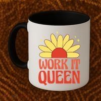 Work It Queen Sunflower Cute Gift Coffee Mug thumb 2