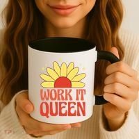 Work It Queen Sunflower Cute Gift Coffee Mug thumb 3