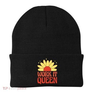 Work It Queen Sunflower Cute Gift Beanie
