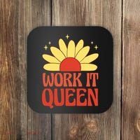 Work It Queen Sunflower Cute Gift Coaster thumb 0