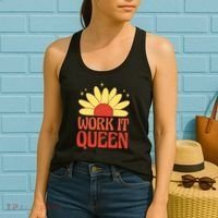 Work It Queen Sunflower Cute Gift Women's Tank Top thumb 2