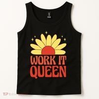 Work It Queen Sunflower Cute Gift Tank Top thumb 2