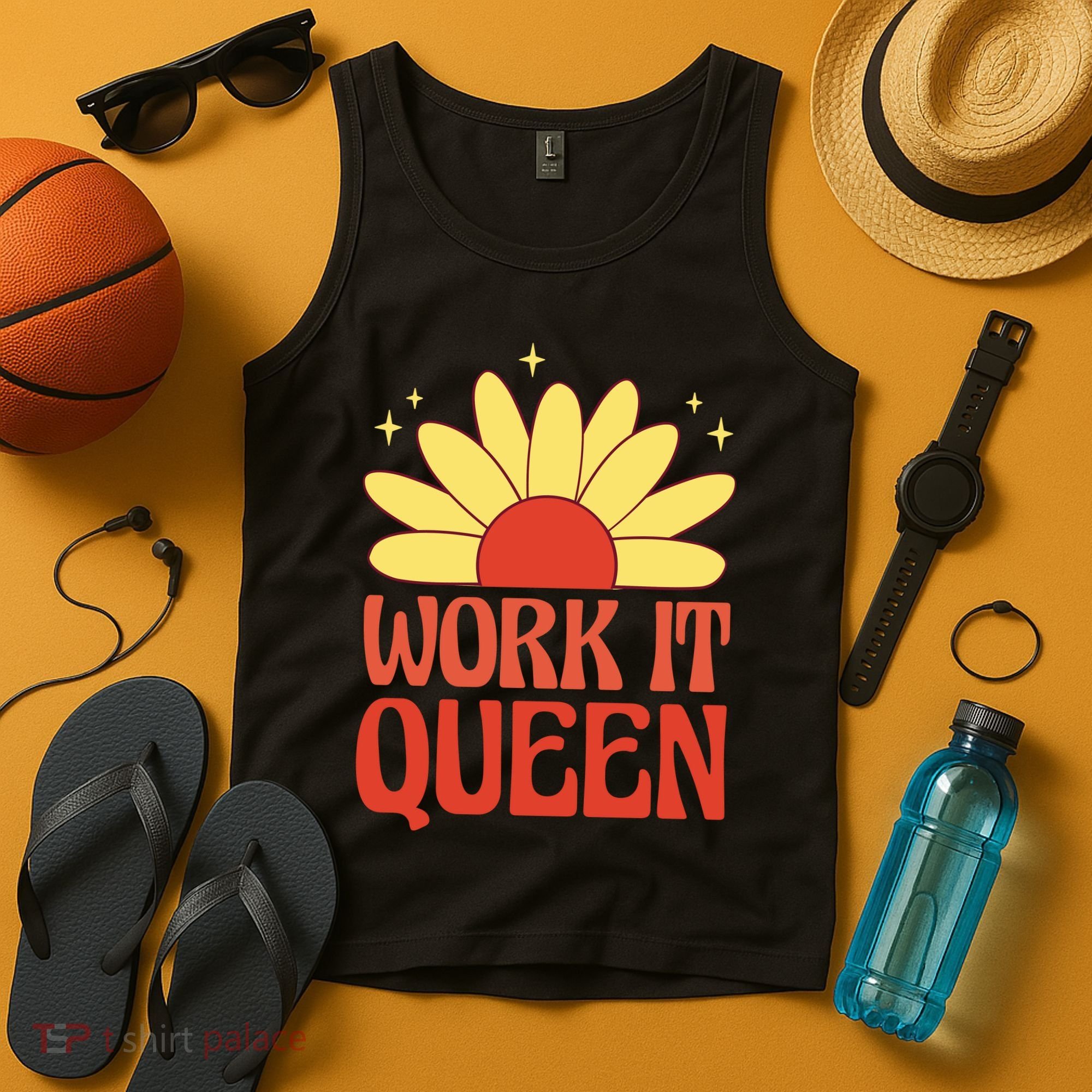 Work It Queen Sunflower Cute Gift Tank Top