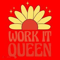 Work It Queen Sunflower Cute Gift Santa Hat thumb 1