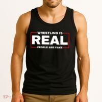 Wrestling Is Real People Are Fake Tank Top thumb 3