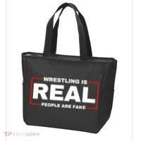 Wrestling Is Real People Are Fake Tote Bag thumb 3
