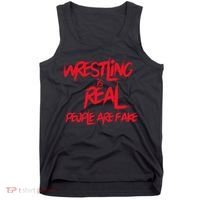 Wrestling Is Real People Are Fake Tank Top thumb 0