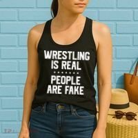 Wrestling Is Real People Are Fake Women's Tank Top thumb 2