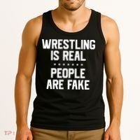 Wrestling Is Real People Are Fake Tank Top thumb 3
