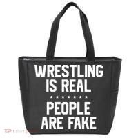 Wrestling Is Real People Are Fake Tote Bag thumb 0