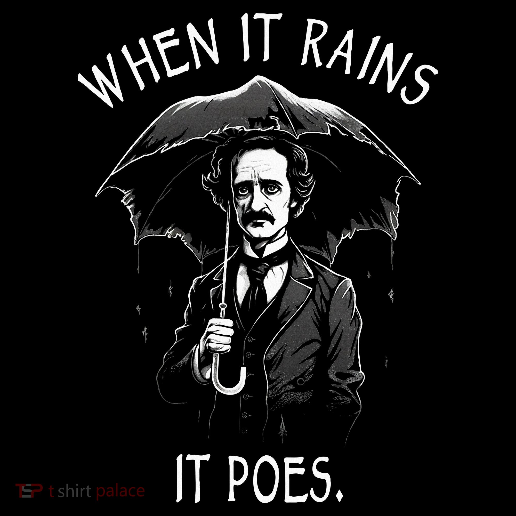 When It Rains It Poes Funny Edgar Allan Poe Women's Hoodie