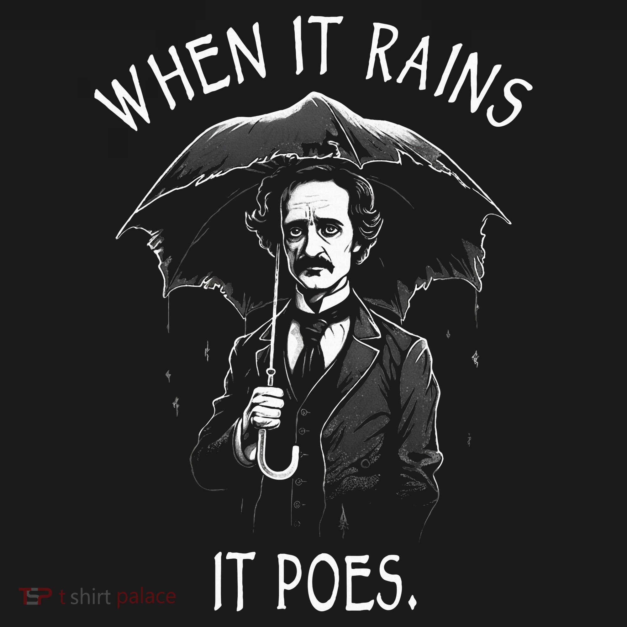 When It Rains It Poes Funny Edgar Allan Poe Mousepad