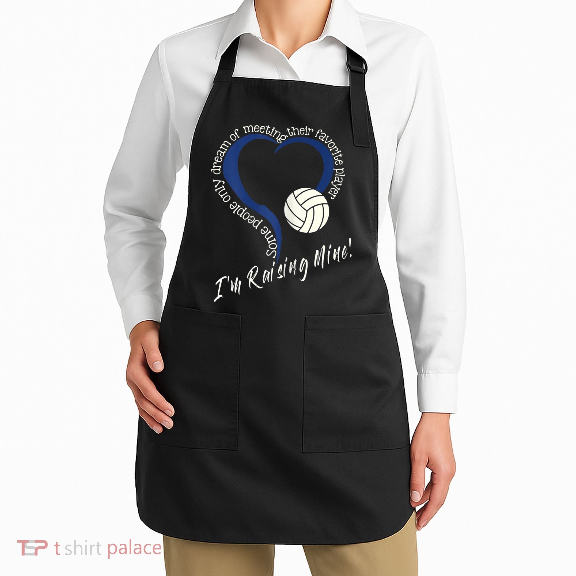Womens I'm Raising Mine! Volleyball Mom Apron