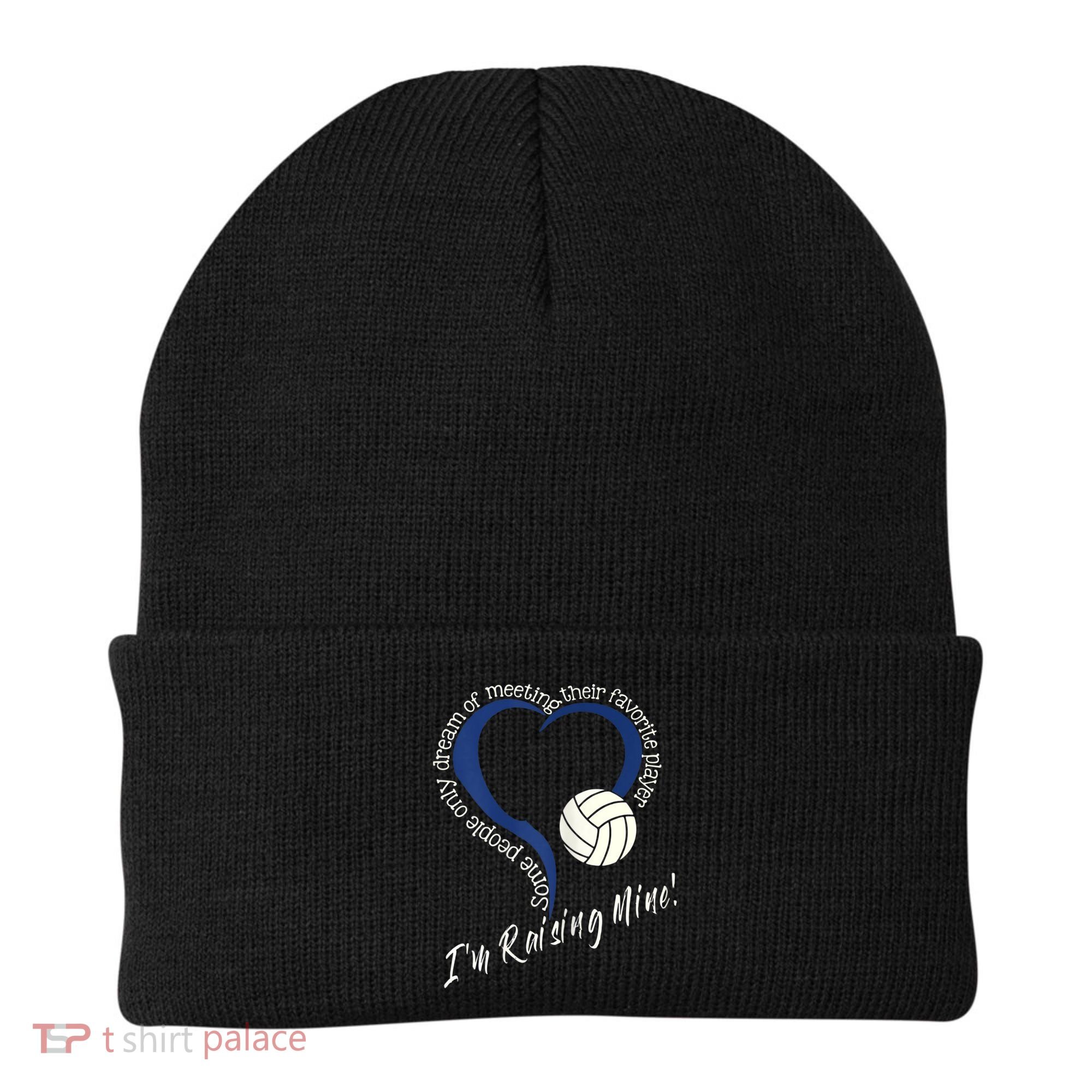 Womens I'm Raising Mine! Volleyball Mom Beanie