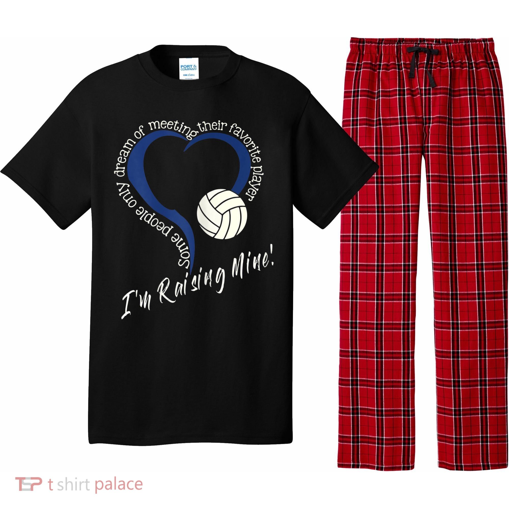 Womens I'm Raising Mine! Volleyball Mom Pajama Set