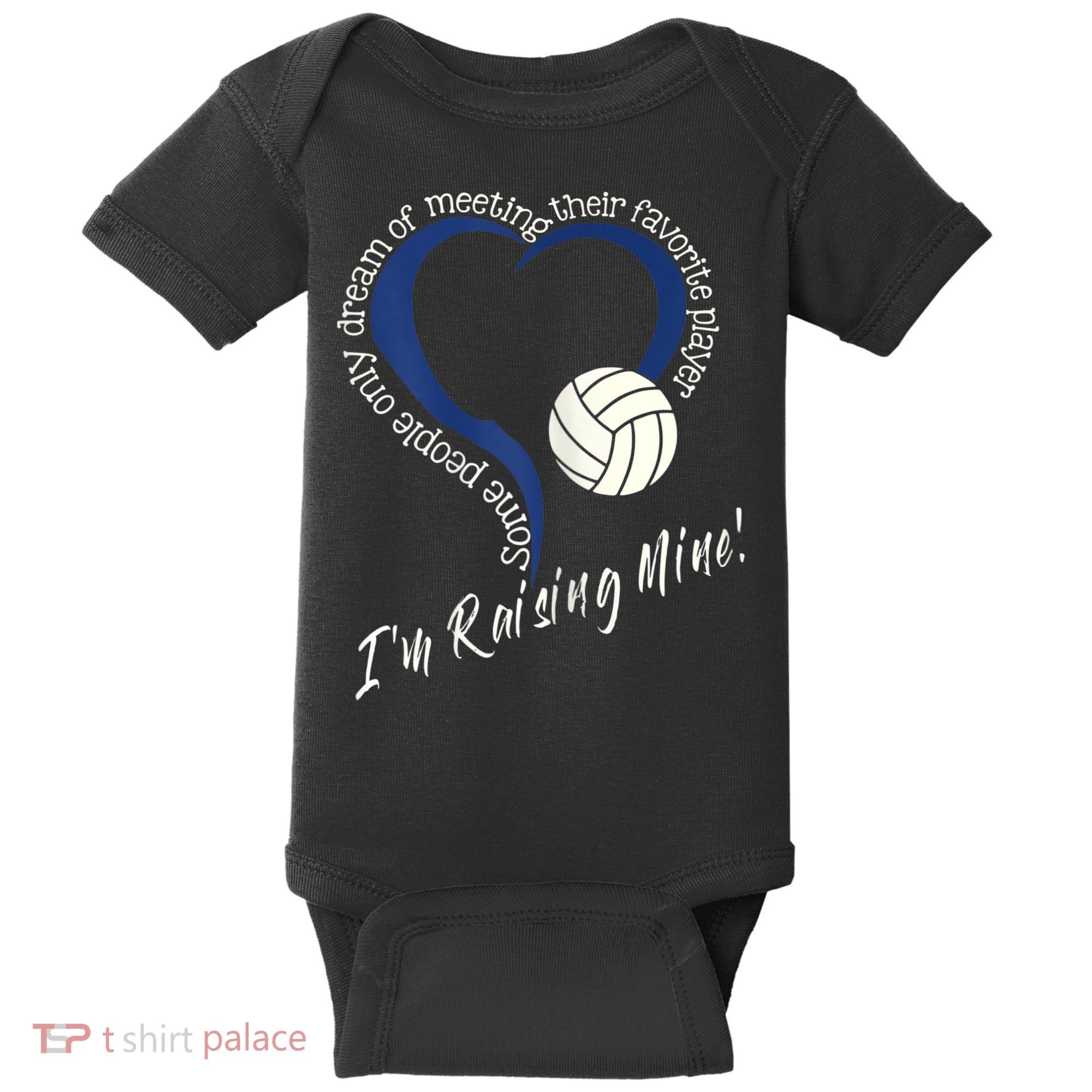 Womens I'm Raising Mine! Volleyball Mom Baby Bodysuit