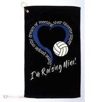 Womens I'm Raising Mine! Volleyball Mom Golf Towel thumb 0