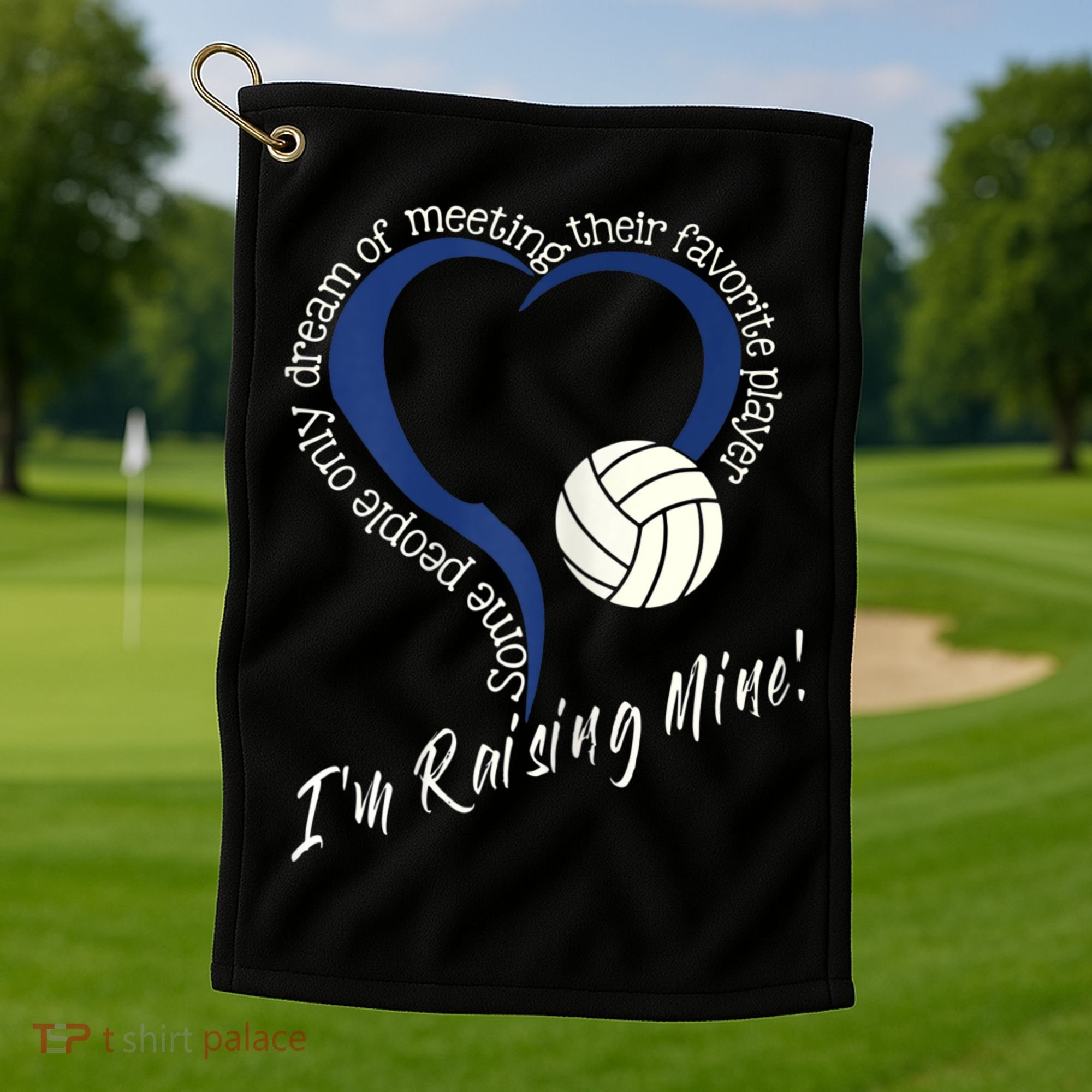 Womens I'm Raising Mine! Volleyball Mom Golf Towel