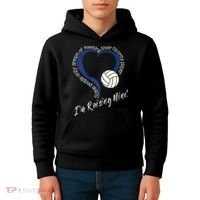 Womens I'm Raising Mine! Volleyball Mom Kids Hoodie thumb 4