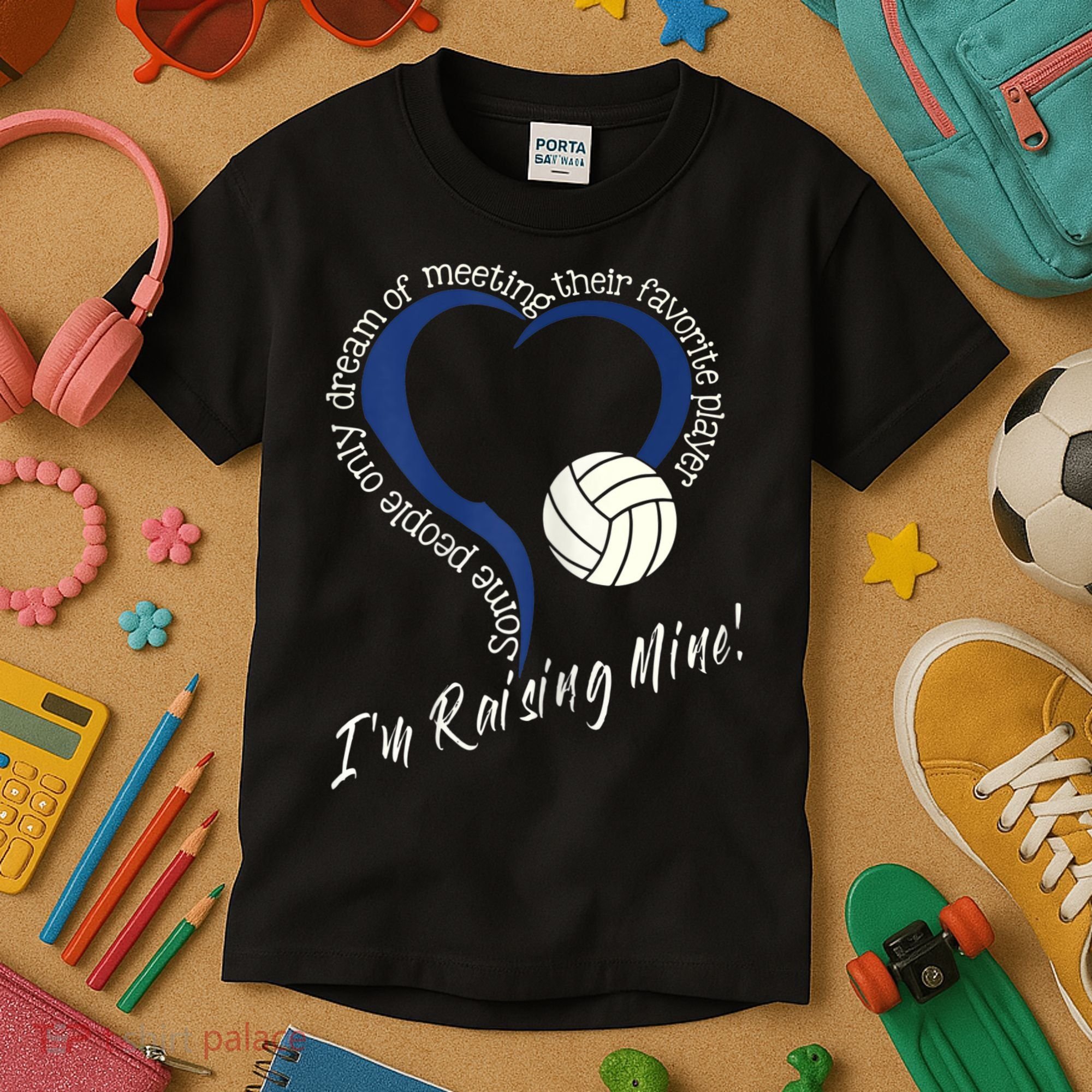 Womens I'm Raising Mine! Volleyball Mom Kids T-Shirt