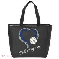 Womens I'm Raising Mine! Volleyball Mom Tote Bag thumb 0