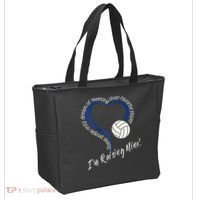 Womens I'm Raising Mine! Volleyball Mom Tote Bag thumb 2