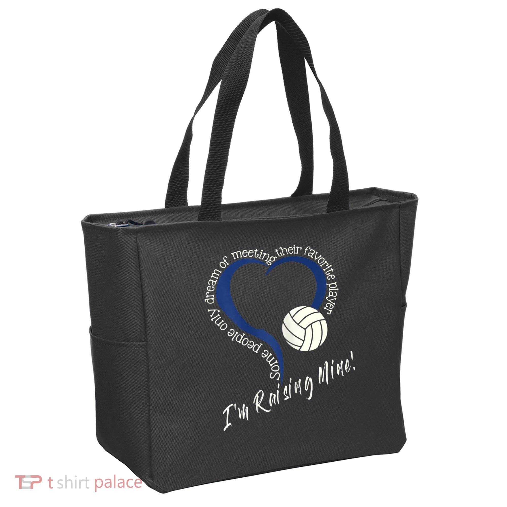 Womens I'm Raising Mine! Volleyball Mom Tote Bag