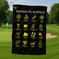 Women In Science Feminist Golf Towel thumb 1
