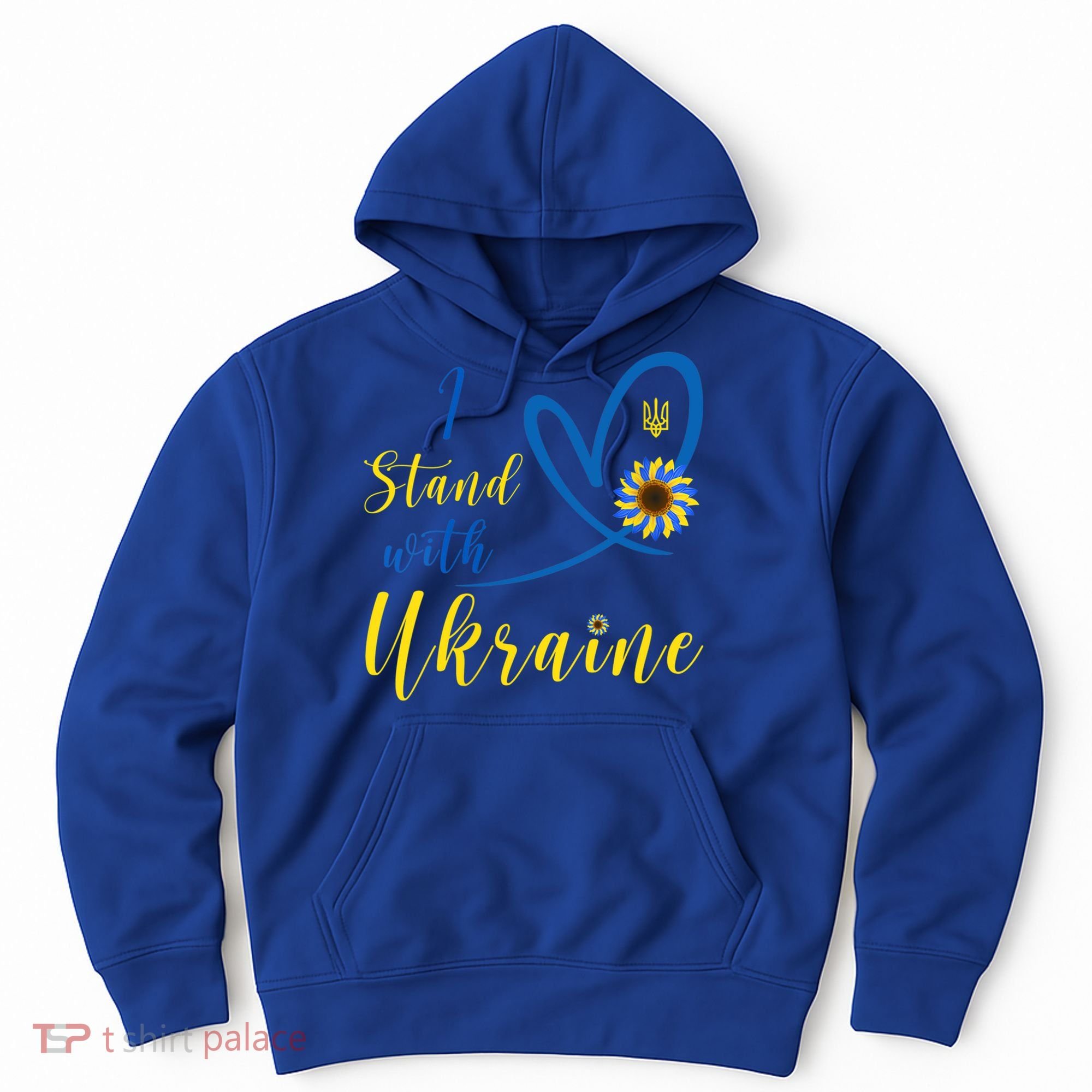 Wo I Stand With Ukraine Heart Sunflower Flag Symbol Cute Gift Hoodie
