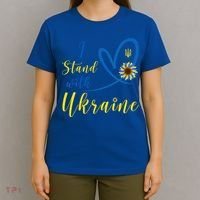 Wo I Stand With Ukraine Heart Sunflower Flag Symbol Cute Gift T-Shirt thumb 4