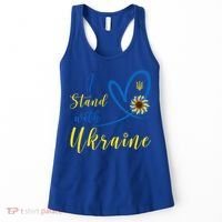 Wo I Stand With Ukraine Heart Sunflower Flag Symbol Cute Gift Women's Tank Top thumb 0