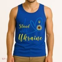 Wo I Stand With Ukraine Heart Sunflower Flag Symbol Cute Gift Tank Top thumb 3