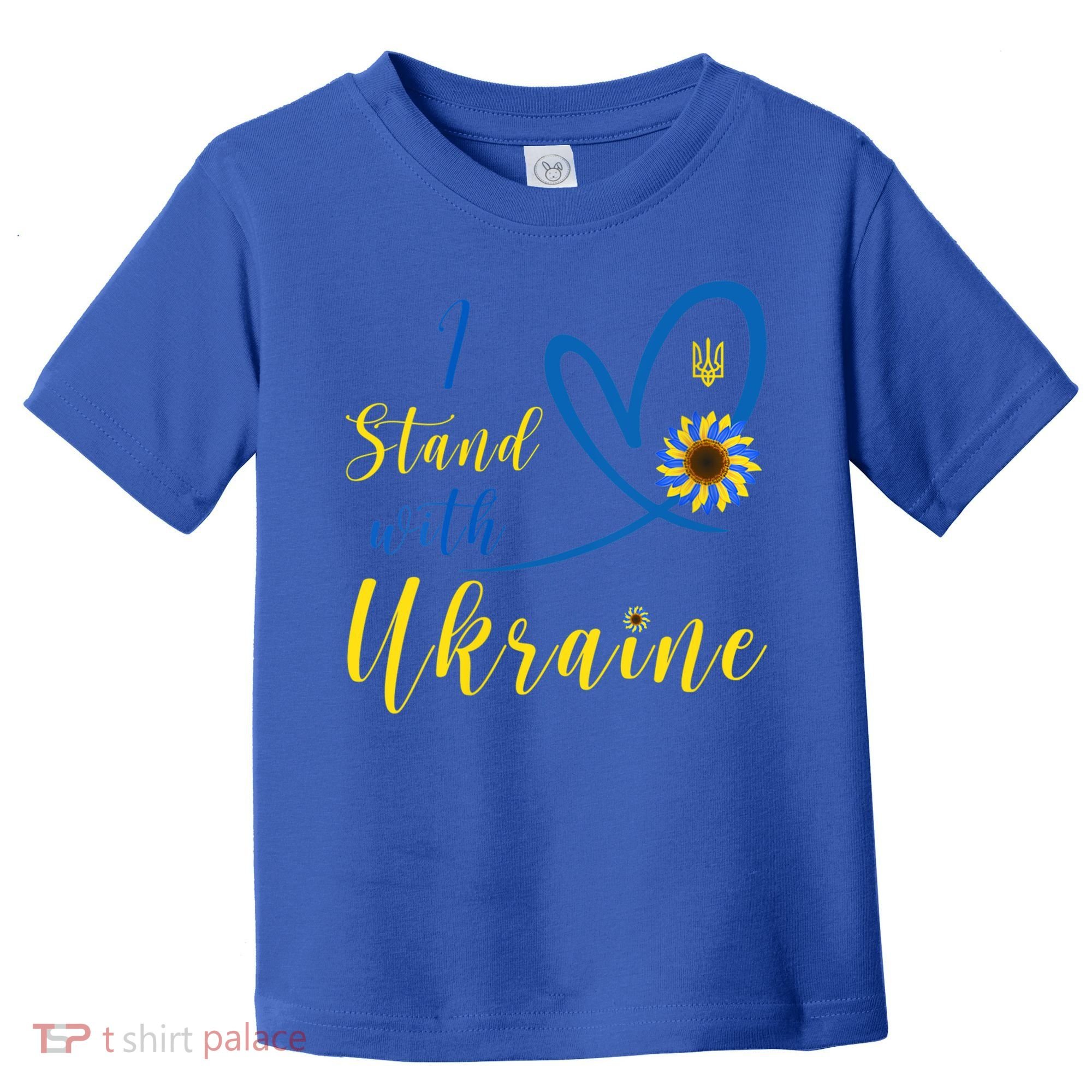 Wo I Stand With Ukraine Heart Sunflower Flag Symbol Cute Gift Toddler T-Shirt